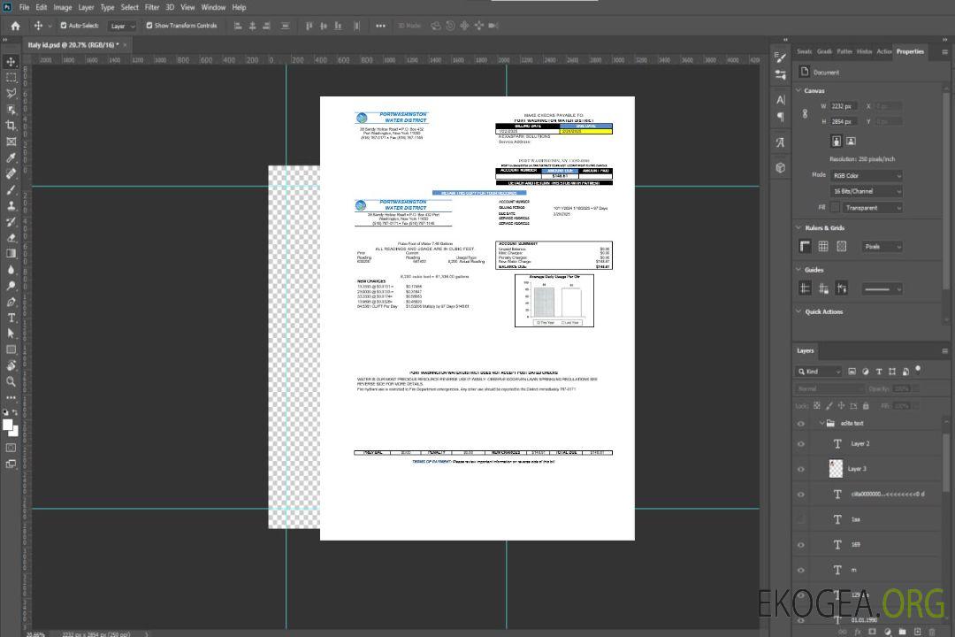 USA New York Port Washington Water District modèle de facture de services publics aux formats Word et PDF template USA New York Port Washington Water District modèle de facture de services publics aux formats Word et PDF template